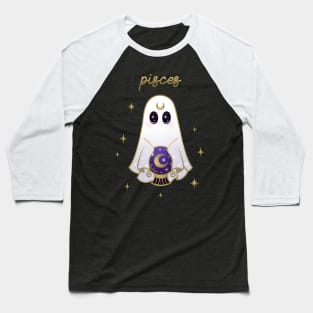 Pisces Crystal Ball Ghost Baseball T-Shirt